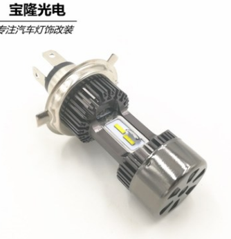 M8电动车灯摩托车led前大灯H4超亮内置直插12V48V三爪HS1亚马逊