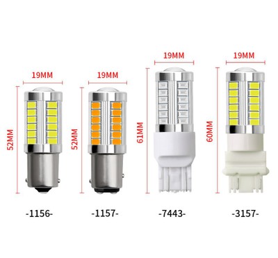 LED转向灯3157 3156 5730 5630 33SMD 7443 7440倒车灯 刹车灯