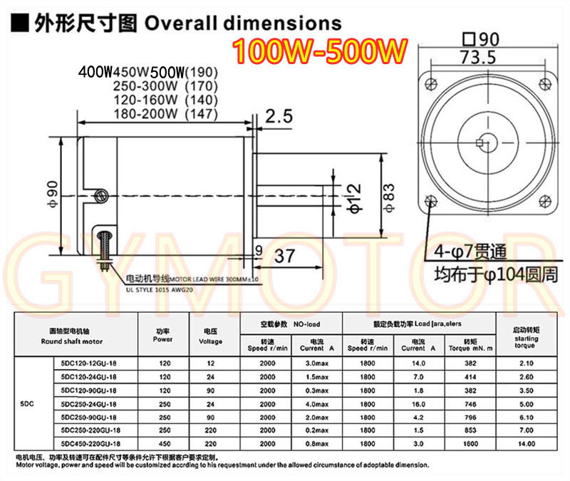 90型100w-500w光轴